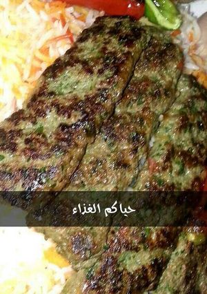 صورة لوصفة كباب مع ارز بالزعفران