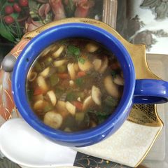 Hot and sour soup A picture of Hot and sour soup.