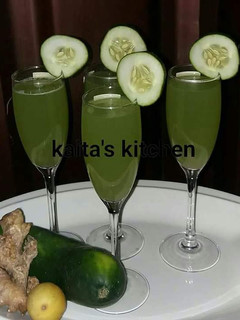 A picture of Cucumber drink with ginger and lemon.