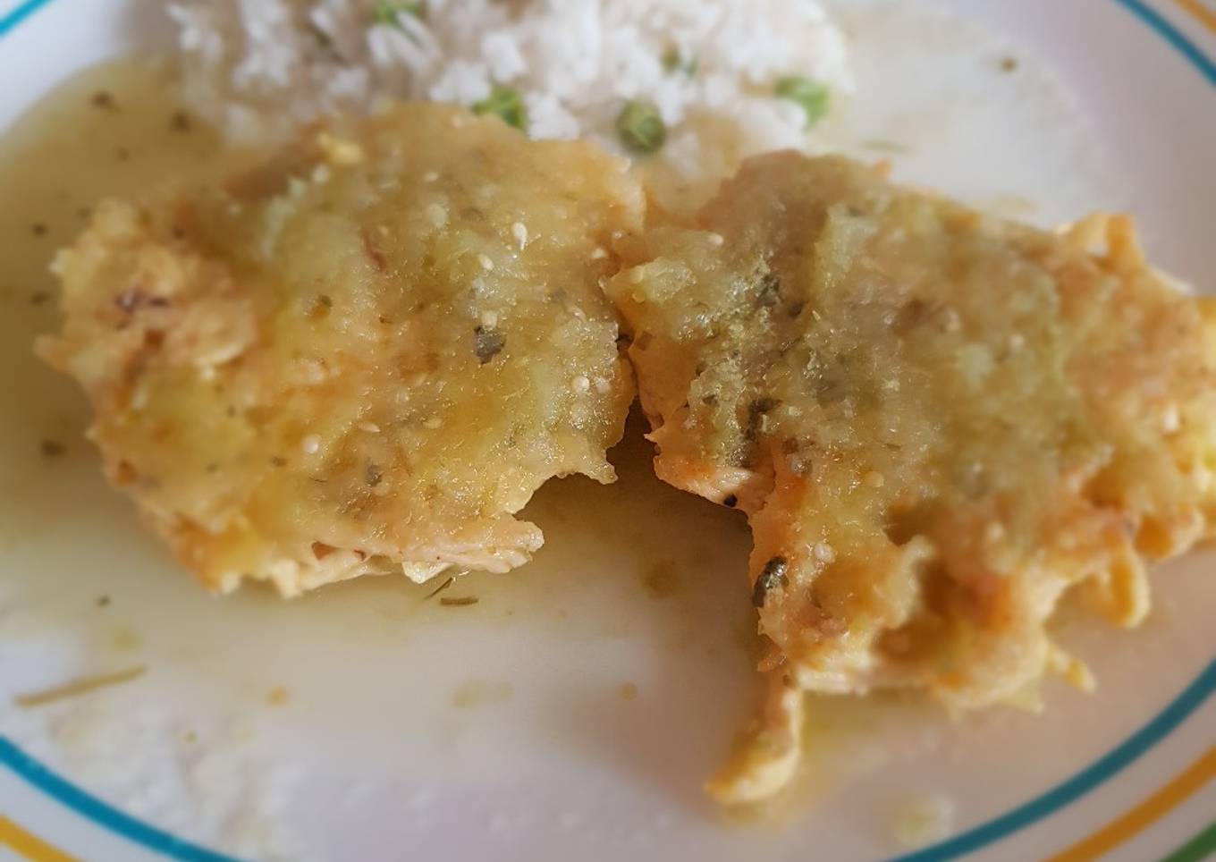 Tortitas de pollo en salsa verde