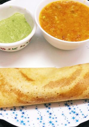 सांबर डोसा नारियल चटनी के साथ रेसिपी मुख्य फोटो