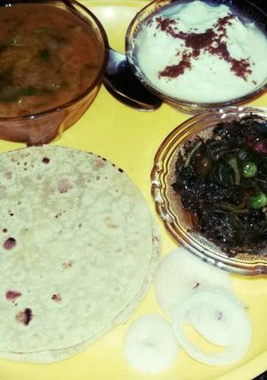 A picture of Simple complete meal.