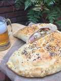 CALZONE DE JAMÓN, QUESO, ACEITUNAS Y HUEVO sin levadura 🧀 🥓🥚