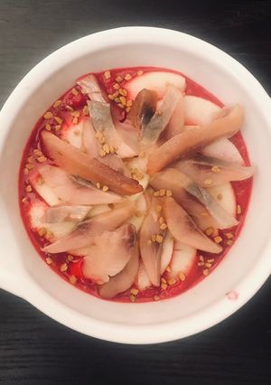 Une photo de Soupe betterave harengs