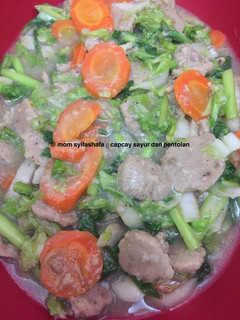Foto resep Capcay sayur dan pentolan bakso