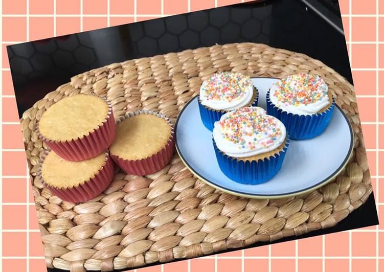 Cara Gampang Menyiapkan Gluten free Vanilla Cupcakes (tanpa baking soda, baking powder) Anti Gagal