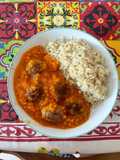 Vegan Textured Soy Meatballs with Brown Rice