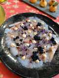 Carpaccio de Gambas con Mayonesa de Sus Cabezas, fácil y delicioso