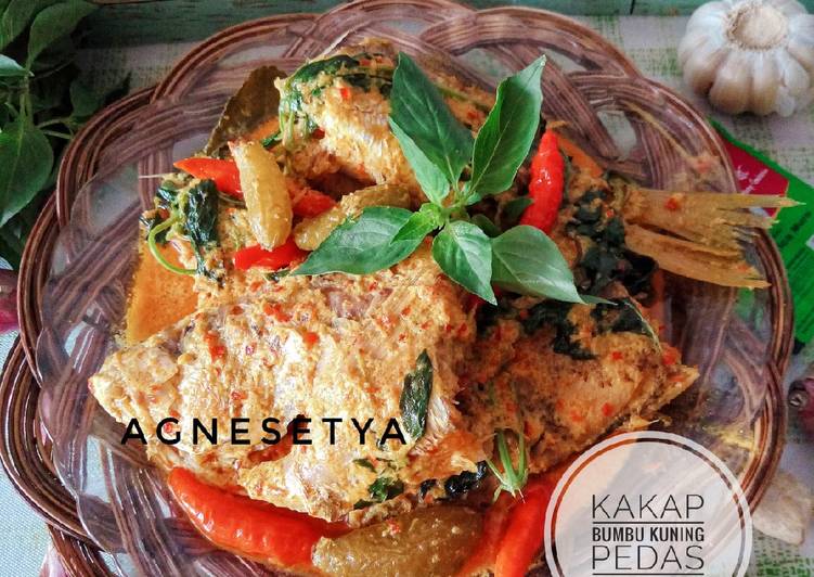 Resep Kakap bumbu kuning pedas, Enak