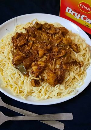 A picture of Tikka spaghetti 🍝 😋.