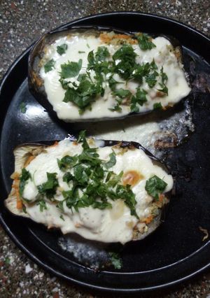 Una foto de Berenjena rellena