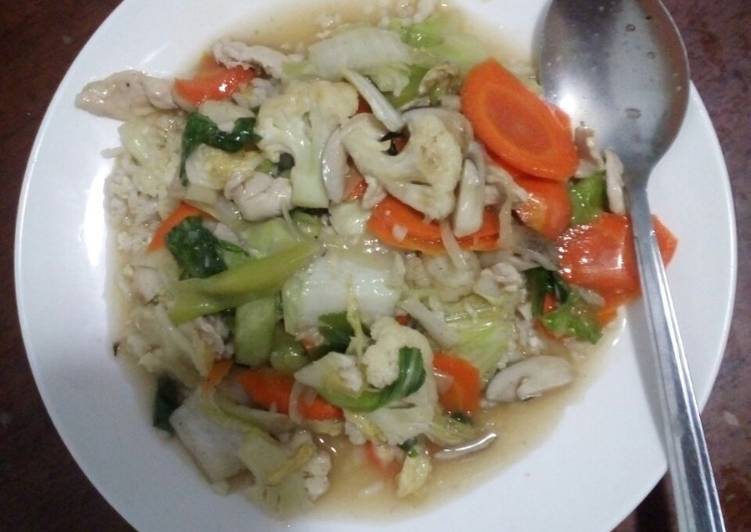 Resep Nasi siram ayam jamur oleh Maranti - Cookpad