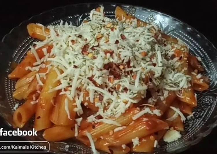 Steps to Make Super Quick Homemade Red sauce pasta only with two main ingredients