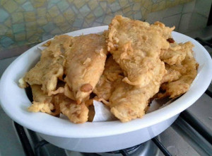 Una foto de Milanesas de pescado a la marinera