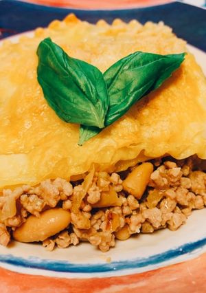 A picture of White bean miso lasagna.