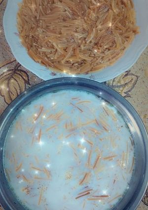 صورة لوصفة شعيرية باللبن والكريم شانتيه🌹❤️🥣🥛