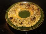 Tortilla de patatas cocidas y espárragos