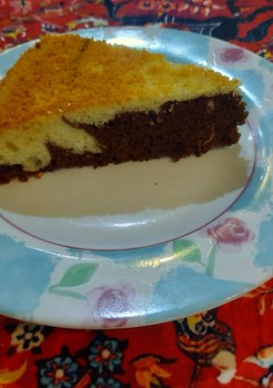 عکسی از دستور کیک دو رنگ