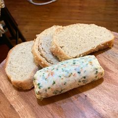 A picture of Nasturtium Garlic Butter.