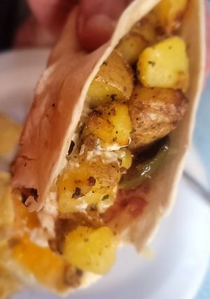 A picture of Roasted Potato, Egg & Chz Taco/Burrito.