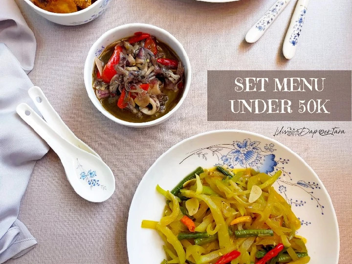 Langkah Mudah untuk Membikin Resep Set Menu Tumis Labu Siam, Cumi Hitam &amp;amp; Perkedel tahu udang yang Menggugah Selera Anti Ribet, Lezat