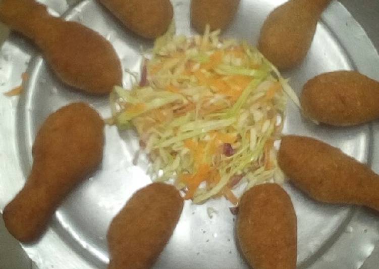 Bread crumbed drumsticks