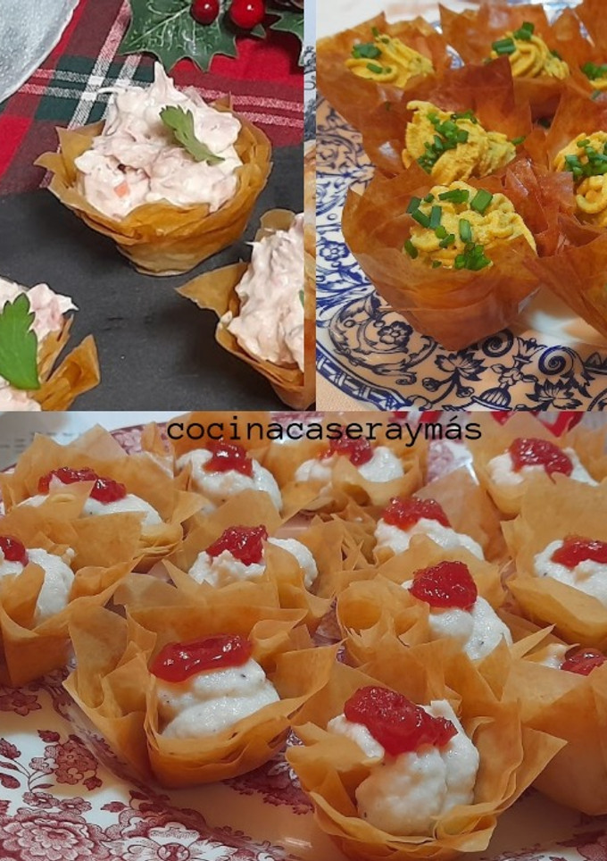 Una foto de Cestitas de masa filo