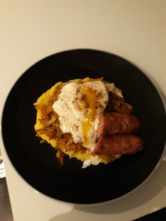 A picture of Varza Calta with Maltese Sausage(cabbage with tomato sauce).