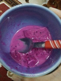 Foto resep Es krim buah naga (no SP, no whipping cream) untuk anak2
