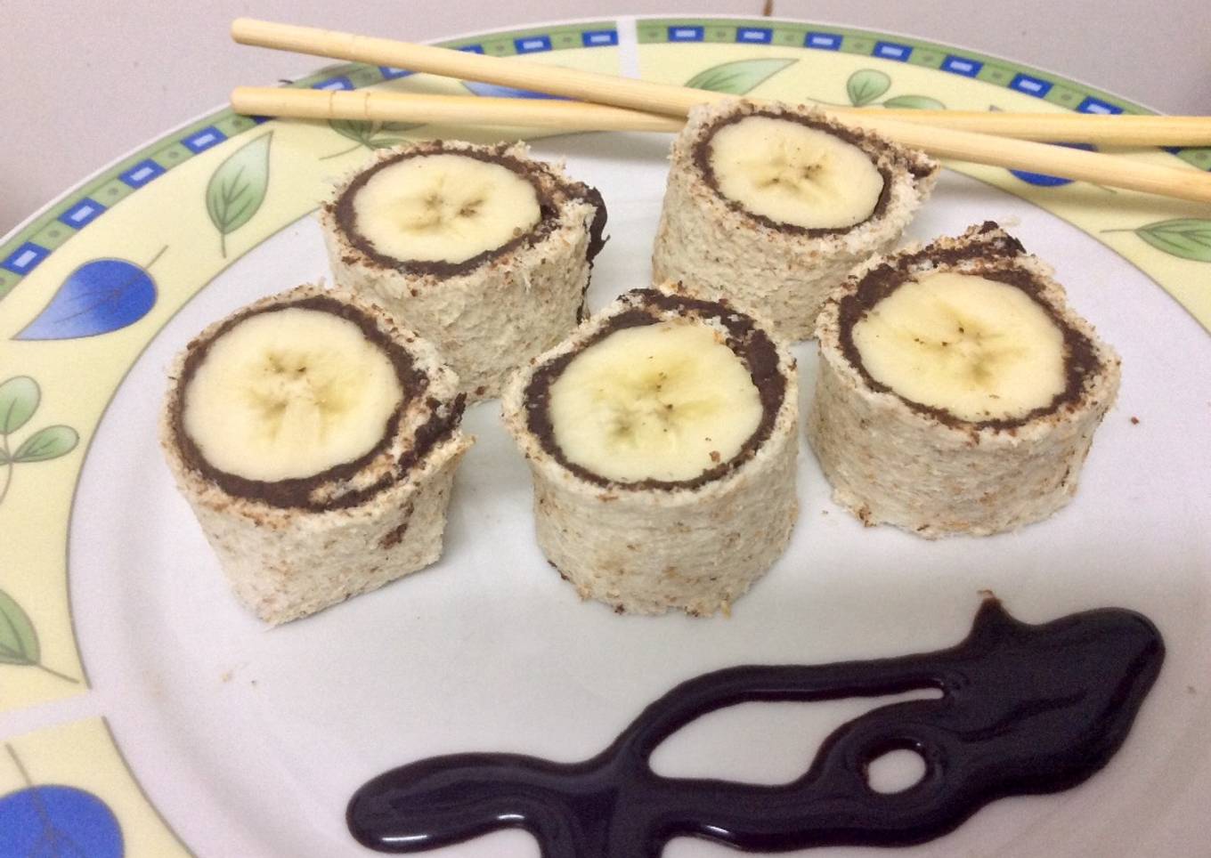 Sushi de plátano y chocolate 🍌🍫🍞