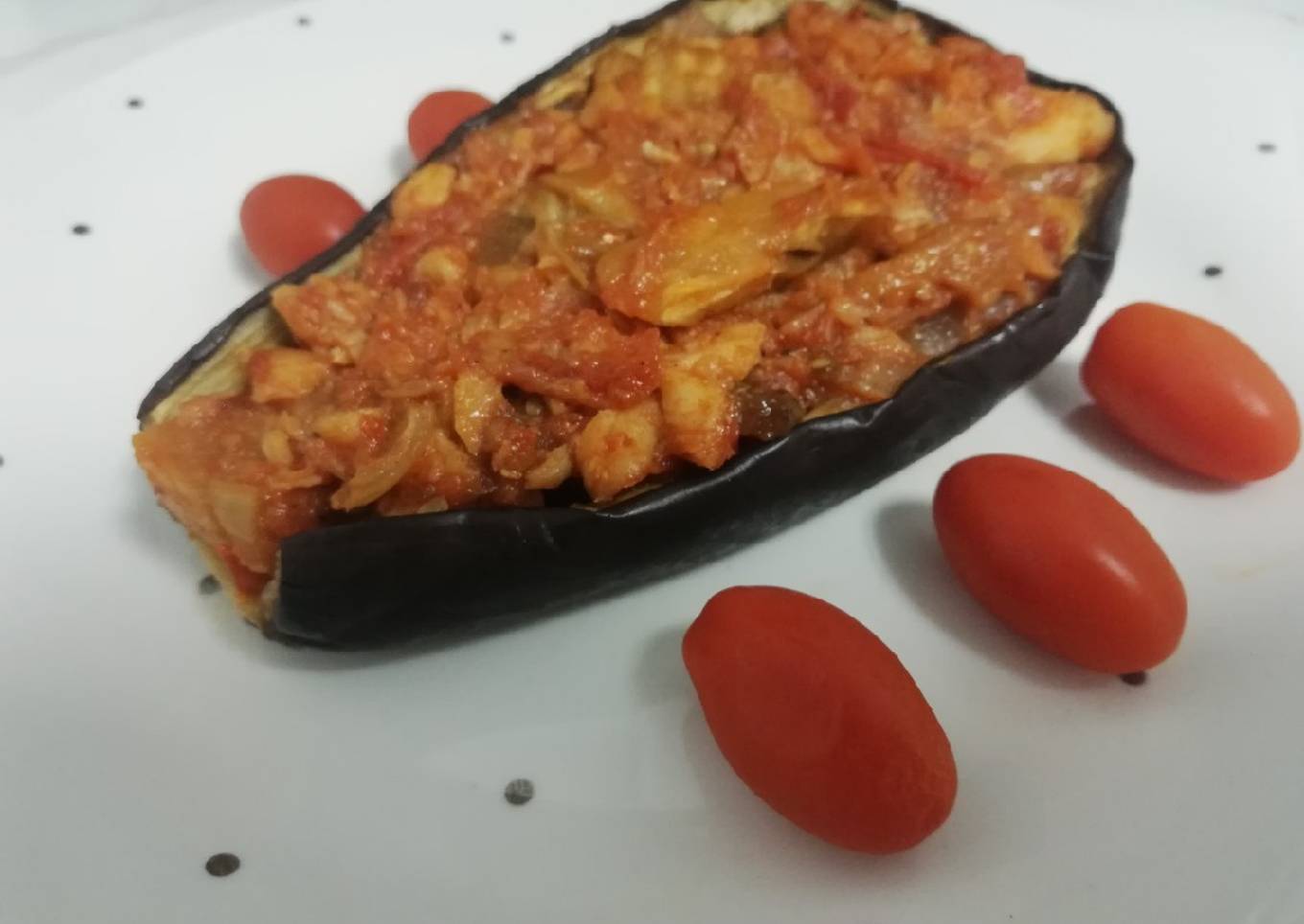Berenjena rellena de bacalao