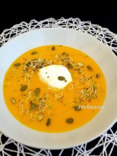 Una foto de Crema de calabaza y ricotta