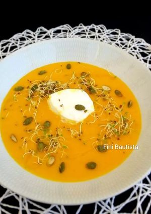 Una foto de Crema de calabaza y ricotta