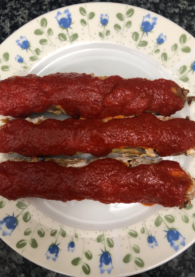 Una foto de 322. Saveloys a la romana 🇦🇺 (principal carne)