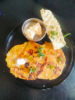 A picture of Green peas paratha (whole wheat flour).