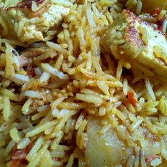 A picture of Paneer biryani.