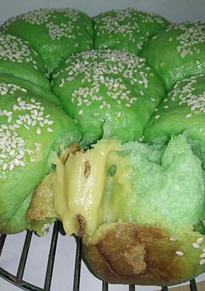 Foto resep Roti sobek pandan isi vla vanila