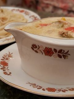 صورة لوصفة مكرونة بالتونة والخضار😋