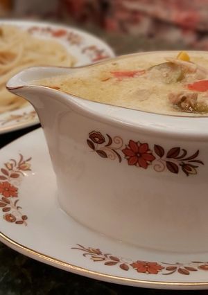 صورة لوصفة مكرونة بالتونة والخضار😋