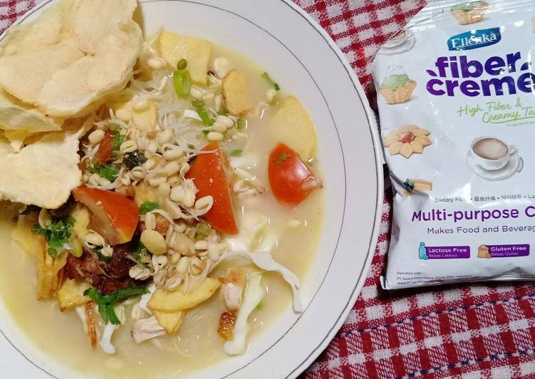 Langkah Mudah untuk Menyiapkan Soto Ayam ft. Fiber Creme Anti Gagal