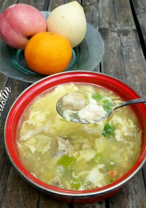 Foto resep Chinese egg drop soup (sup telur)