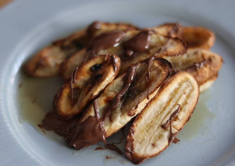 Air fry banana in syrup and Nutella