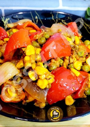 A picture of Capsicum And Onion Mix Veg.