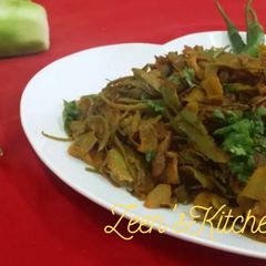 A picture of Ridge Gourd Peel Fry.