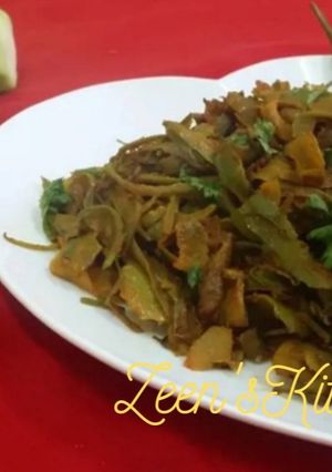 A picture of Ridge Gourd Peel Fry.