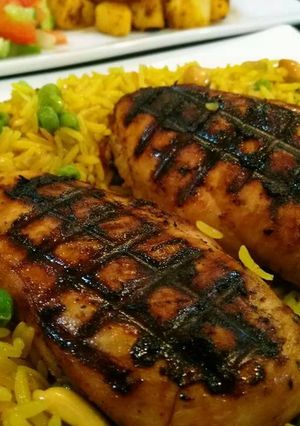 صورة لوصفة صدور دجاج مشوي مع رز بالبسله