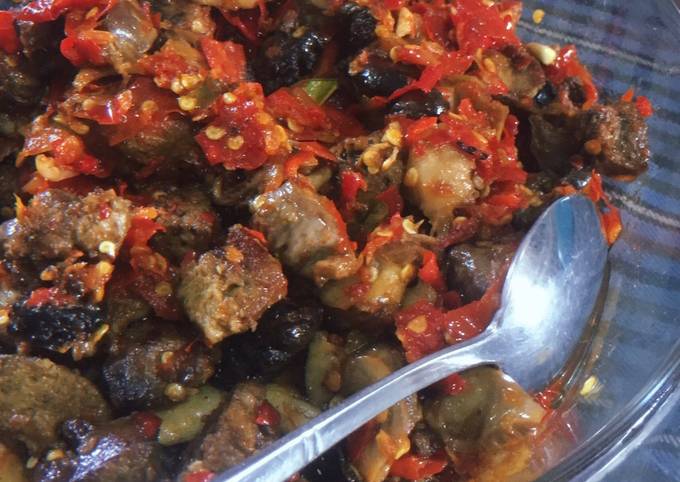 Resep 3. ATI AMPLA SAMBEL PADANG yang Enak