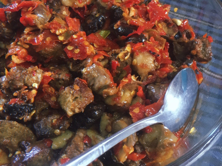Resep 3. ATI AMPLA SAMBEL PADANG yang Enak