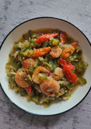 Foto resep Pare cah udang pedas