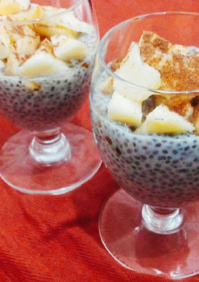 Una foto de Pudín de chía con manzana